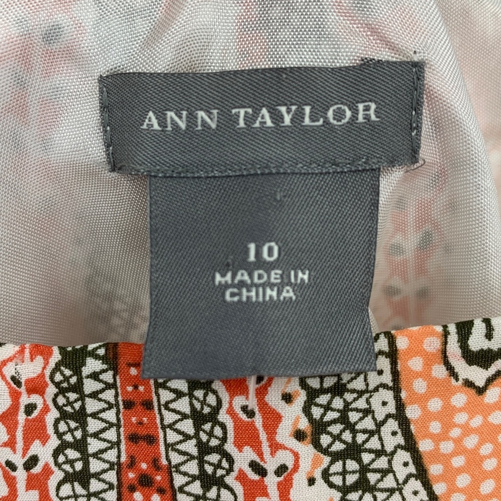 Ann Taylor Fit and Flare Pleated Sleeveless Cotton/Silk Midi Dress Sz 10 - Picture 12 of 16